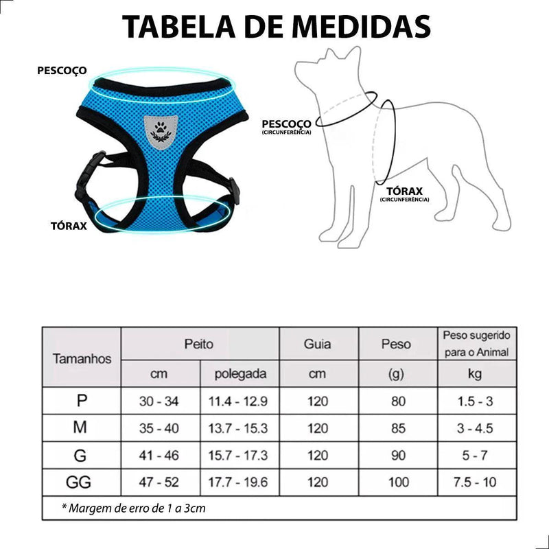 Coleira peitoral cão e gato - Top-shoop